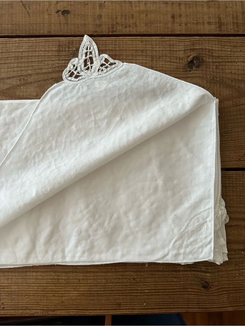Napkins Battenburg lace set of 8 unused white cotton 16 inch square cottagecore